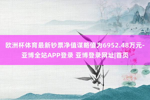 欧洲杯体育最新钞票净值谋略值为6952.48万元-亚博全站APP登录 亚博登录网址|首页