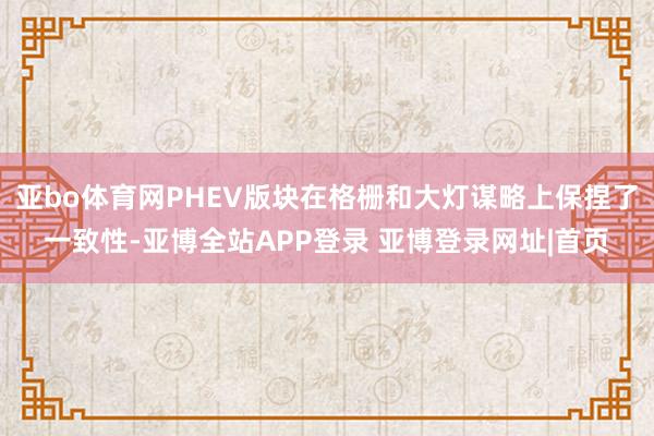 亚bo体育网PHEV版块在格栅和大灯谋略上保捏了一致性-亚博全站APP登录 亚博登录网址|首页
