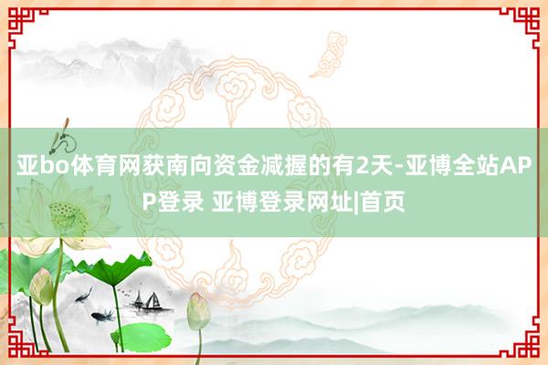 亚bo体育网获南向资金减握的有2天-亚博全站APP登录 亚博登录网址|首页