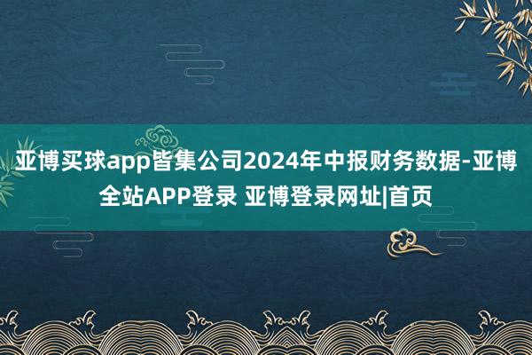 亚博买球app皆集公司2024年中报财务数据-亚博全站APP登录 亚博登录网址|首页