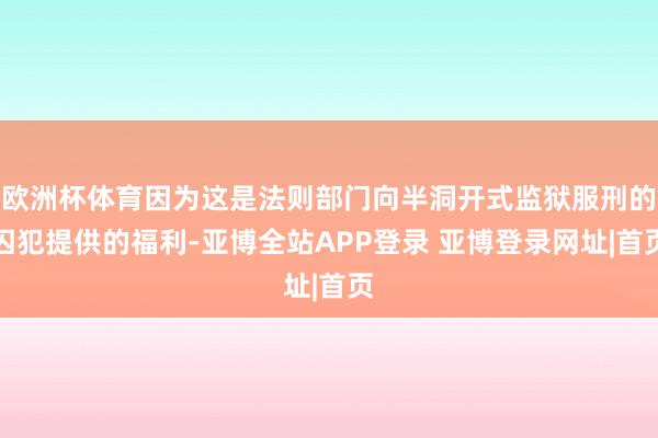 欧洲杯体育因为这是法则部门向半洞开式监狱服刑的囚犯提供的福利-亚博全站APP登录 亚博登录网址|首页