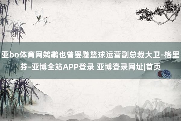 亚bo体育网鹈鹕也曾罢黜篮球运营副总裁大卫-格里芬-亚博全站APP登录 亚博登录网址|首页