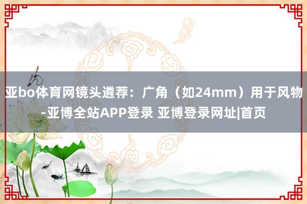 亚bo体育网镜头遴荐：广角（如24mm）用于风物-亚博全站APP登录 亚博登录网址|首页