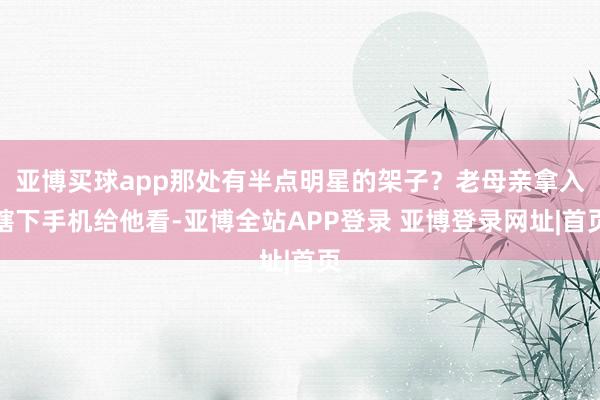 亚博买球app那处有半点明星的架子？老母亲拿入辖下手机给他看-亚博全站APP登录 亚博登录网址|首页