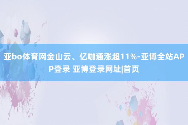 亚bo体育网金山云、亿咖通涨超11%-亚博全站APP登录 亚博登录网址|首页