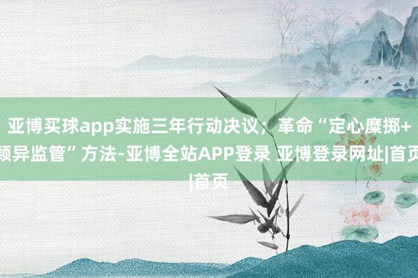 亚博买球app实施三年行动决议；革命“定心糜掷+颖异监管”方法-亚博全站APP登录 亚博登录网址|首页
