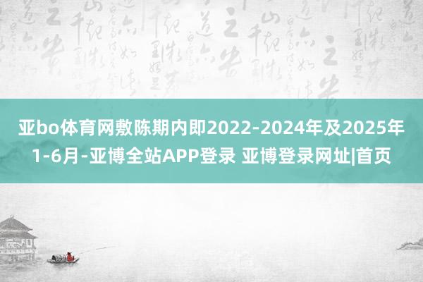 亚bo体育网敷陈期内即2022-2024年及2025年1-6月-亚博全站APP登录 亚博登录网址|首页