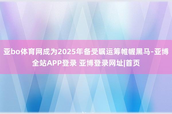 亚bo体育网成为2025年备受瞩运筹帷幄黑马-亚博全站APP登录 亚博登录网址|首页