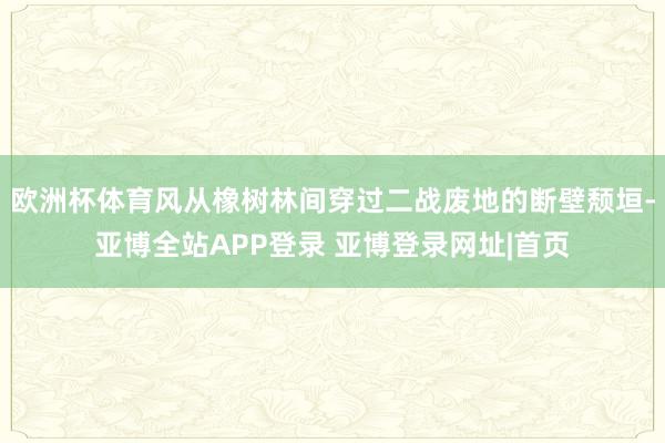 欧洲杯体育风从橡树林间穿过二战废地的断壁颓垣-亚博全站APP登录 亚博登录网址|首页